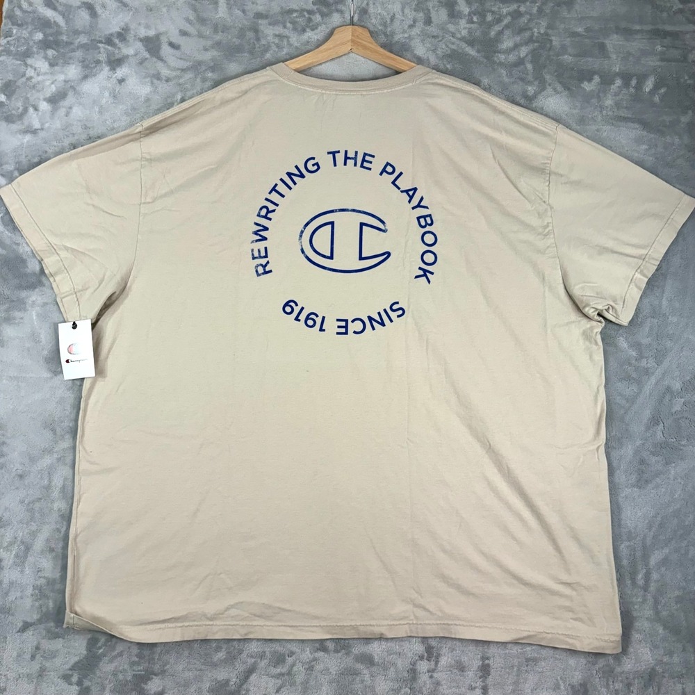Champion Comfort Wash T-shirt Mens 4XB Rewriting The Playbook Since 1919 NEW - Picture 1 of 9